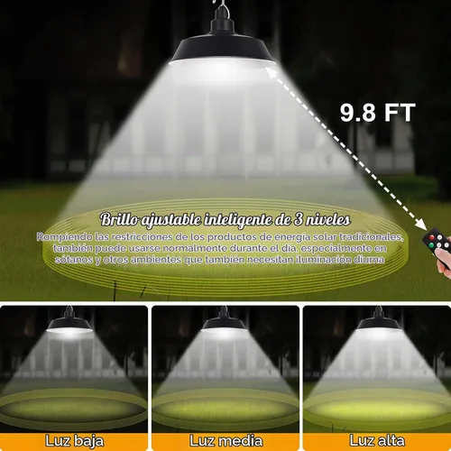 Vista 2 de Luces colgantes LED con energía solar, paquete de 2