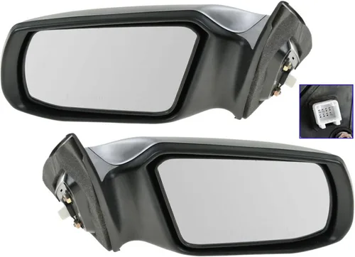 Vista 242 de TRQ Conjunto de 2 piezas de espejo lateral para conductor y pasajero, ajuste eléctrico, sin calefacción, sin memoria, color negro, compatible