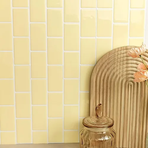 Vista 10 de Alwayspon 10 hojas de azulejos 3D de PVC para salpicaduras de despegar y pegar, papel tapiz autoadhesivo de 12 x 6 pulgadas, calcomanías