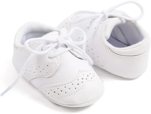 Vista 5 de Zapatos para bebés y niñas con suela suave, mocasines Oxford para recién nacidos, antideslizantes, zapatos de vestir para uniforme de boda