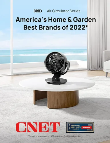 Vista 6 de Dreo Ventilador de pedestal con mando a distancia (PolyFan 513S) y ventilador de mesa para el dormitorio del hogar