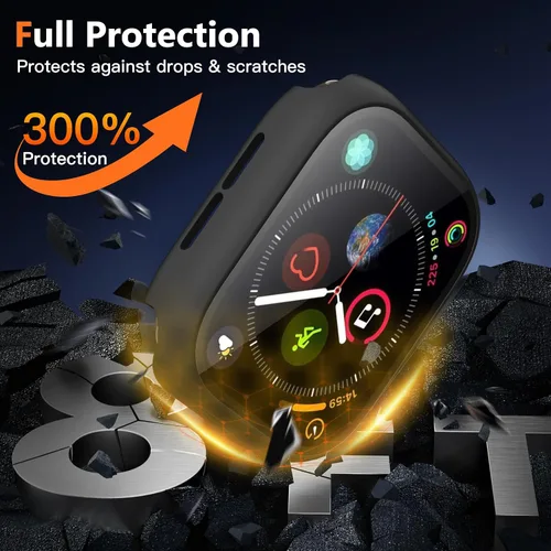 Vista 2 de Charlam - Funda de policarbonato duro compatible con Apple Watch de 38 mm, series 1, 2, 3, protector de pantalla integrado, ultradelgada, cobertura