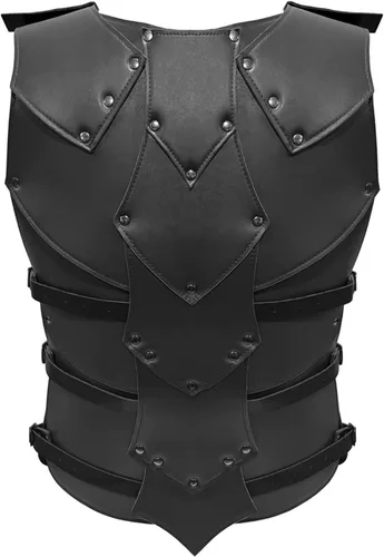 Vista 4 de Armadura de pecho de cuero medieval de guerrero retro para LARP Cosplay Halloween