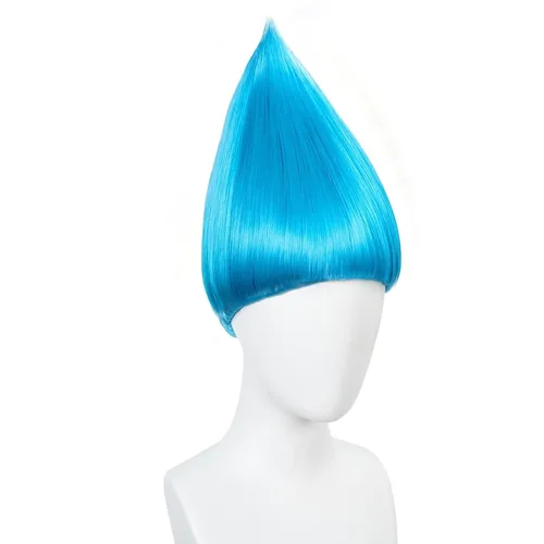 Vista 3 de ANOGOL Peluca divertida azul cielo para mujeres y hombres, peluca loca
