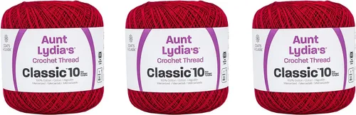 Vista 3 de Aunt Lydia Classic Crochet - Paquete de 3 unidades de 350y/1,049.9 ft - Blanco Antiguo