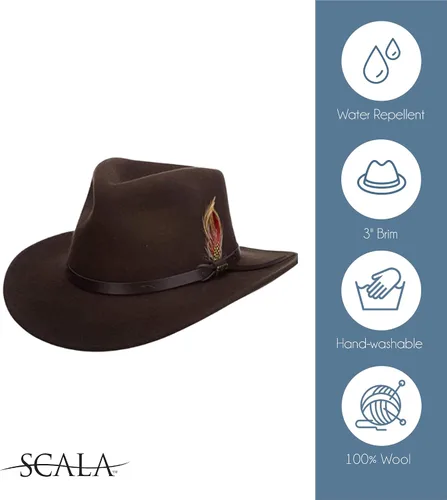 Vista 4 de Scala sombrero Classico de fieltro moldeable para hombre