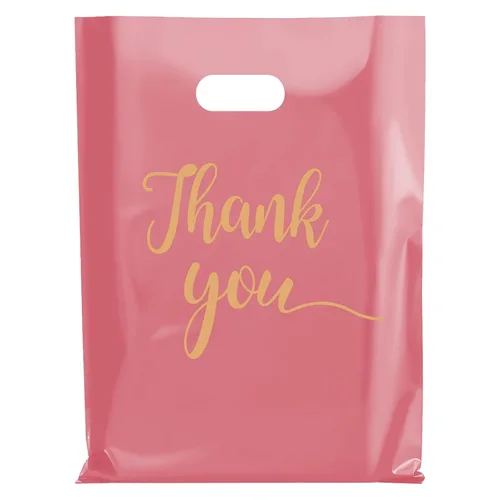 Vista 9 de Gute paquete de 100 bolsas para mercancía con texto "Thank You" - extra gruesas 2,36 mil al por mayor al por menor para venta al por menor