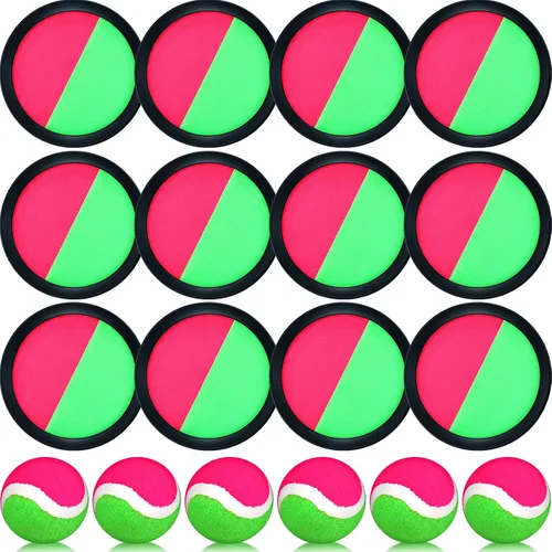 Vista 13 de Charniol Juguetes para niños, juego de lanzar y atrapar, juego de playa, juegos deportivos de pelota al aire libre, juguetes de nailon para niños