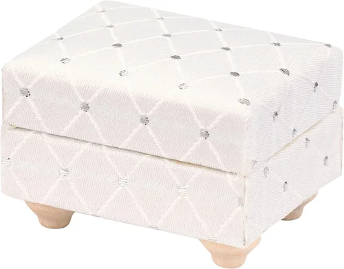 Vista 4 de Sillón blanco para casa de muñecas con otomana, mini silla para sala de estar, accesorio de muebles para muñecas de 6 pulgadas, escala 1:12