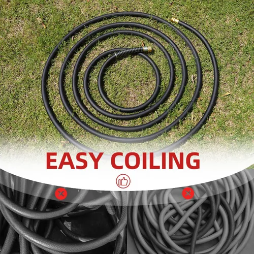 Vista 5 de Wiseflow Leader Hose Manguera de agua resistente de 3 x 5/8 pulgadas con accesorios de latón macho a hembra, extensor de manguera corta para carrete