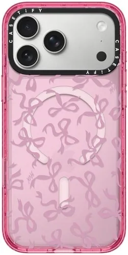 Vista 109 de CASETiFY Impact iPhone Air Case [Delgada/Compatible con Magsafe / 8.2 ft. Protección contra Caídas de Grado Militar 4X] - Lazos - Rosa Arcos