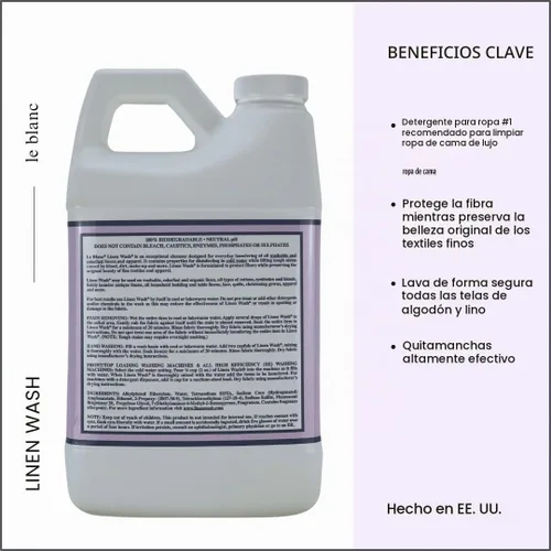 Vista 3 de Le Blanc® Lavado de lino original, 64 onzas líquidas, un paquete