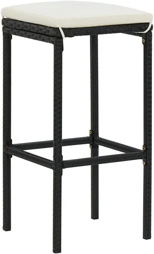 Vista 3 de sillas de bar, taburetes de bar, taburetes de bar Juego de 3, mesa de bar, sillas para barra de cocina, taburetes de bar con cojines 4 piezas