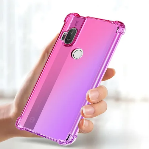 Vista 5 de Funda para Moto One Hyper Case, Motorola One Hyper XT2027 Linda funda para niñas, degradado, delgada, antiarañazos, suave TPU funda protectora a