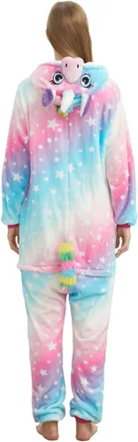 Vista 4 de NewCute Pijama unisex de una pieza de unicornio para adultos, disfraz de Halloween