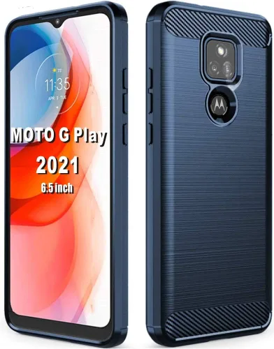 Vista 8 de Funda para Moto G Play 2021, funda para teléfono Motorola G Play 2021, resistente a los arañazos de fibra de carbono, absorción de golpes, suave