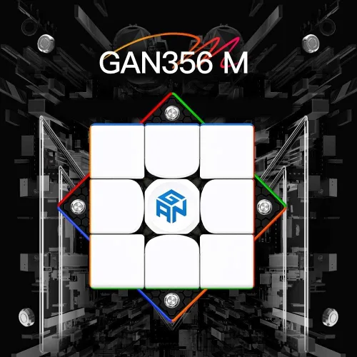 Vista 7 de GAN 356 M, Cubo magnético de velocidad 3x3 adhesivo 356M Cubo mágico con GES extra, versión esmerilada