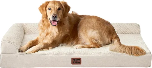 Vista 59 de EHEYCIGA - Cama ortopédica para perros de tamaño mediano, cama de espuma viscoelástica para perros, color beige Small Dog Sofa with Washable