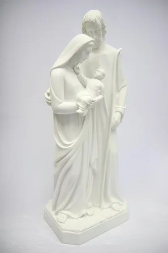 Vista 2 de Vittoria Collection Figura de escultura italiana de Joseph Mary Baby Jesus de 31.5 pulgadas, hecha en Italia, para jardín interior y exterior