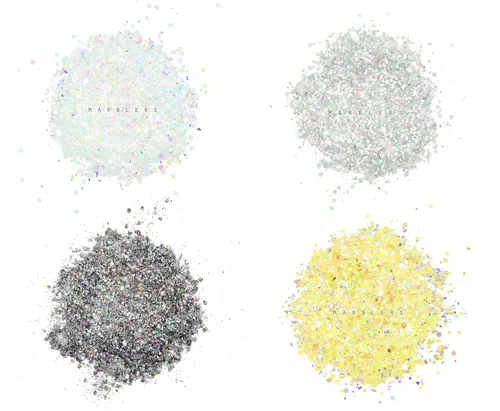 Vista 3 de MARBLERS Purpurina holográfica [juego de 8 colores mixtos] 4 onzas (3.95 oz) Gruesa No tóxica, vegana, libre de crueldad Cara, cuerpo, sombra