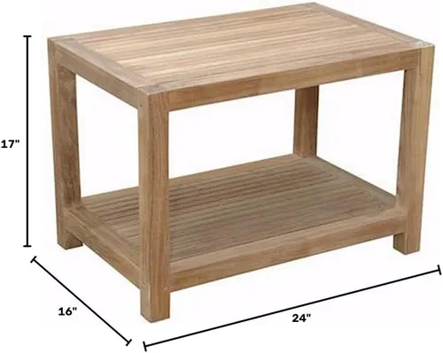 Vista 3 de Anderson Teak Mesa auxiliar Windsor de 2 niveles