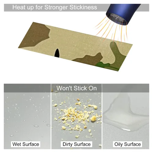 Vista 4 de Cinta adhesiva protectora de camuflaje de 5 cm x 5 m, cinta de camuflaje impermeable y elástica, cinta de envoltura para acampar al aire libre