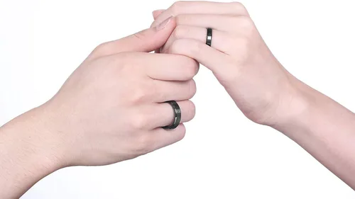 Vista 5 de SOMEN TUNGSTEN Anillos de cerámica negra de 0.157in, 0.236in, 0.315in, color negro, cepillados, ajuste cómodo, alianza de boda para hombres