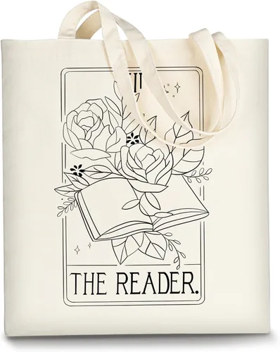 Vista 14 de AUSVKAI Bolsa Tote de Lona para Mujer, Estética Bonita Comestibles Comestibles Reutilizable de Algodón Bolsa de Regalo para Compras Playa Regalos