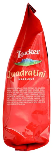 Vista 8 de Loacker Quadratini - Galletas de oblea de avellana – 30% menos de azúcar – Obleas crujientes prémium de tamaño bocado con relleno de crema
