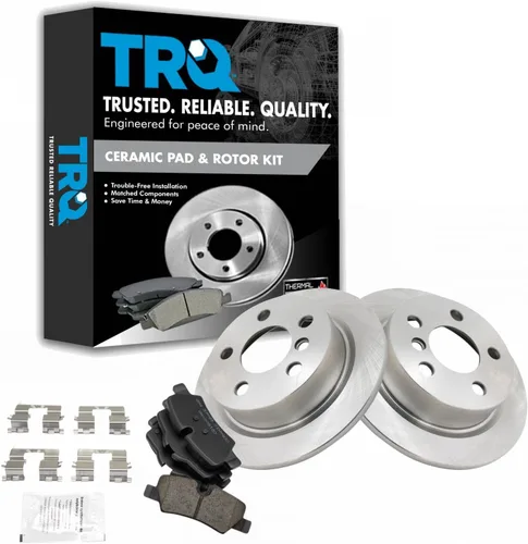 Vista 38 de TRQ Juego de pastillas de freno y rotor de cerámica trasera compatible con Honda Accord V6 1998-02 3.0L con frenos de disco traseros 02-06 Acura RSX
