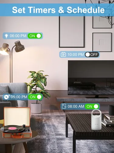 Vista 7 de Enchufe inteligente, ELELINK enchufe de salida Wi-Fi dual con control de voz, control remoto y función de temporizador, enchufes inteligentes