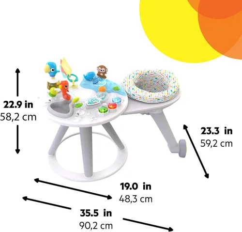 Vista 7 de Bright Starts Around We Go 2-in-1 Walk-Around Baby Activity Center & Table, Playful Paradise, Age 6 Months and up