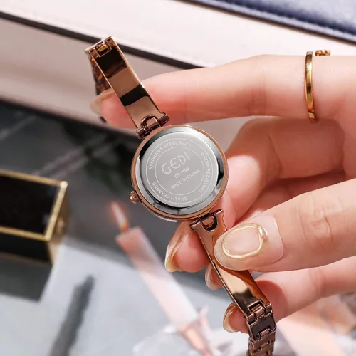 Vista 9 de Gosasa Reloj de pulsera de cuarzo para mujer, reloj elegante para mujer, impermeable, correa de acero inoxidable, reloj de lujo para mujer