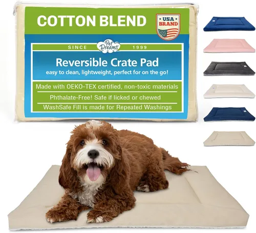 Vista 12 de Pet Dreams La cama para jaula para perros es la alfombrilla original para jaula de perros, completamente lavable, cama de perrera, alfombrilla