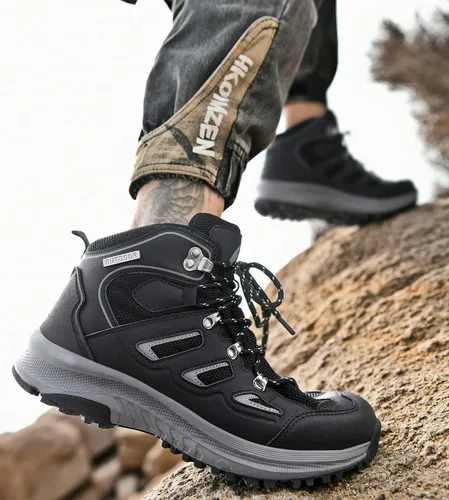 Vista 6 de UPSOLO Botas de senderismo para hombre al aire libre para senderismo