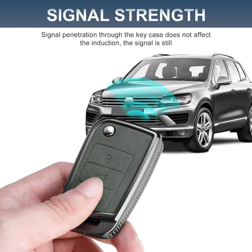 Vista 5 de YO&YOYE Compatible con funda para llavero Volkswagen con llavero