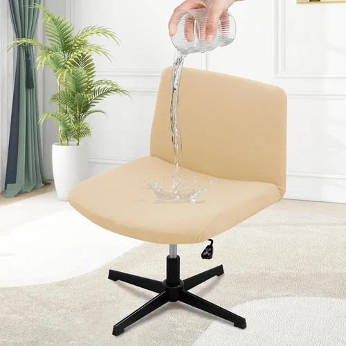 Vista 11 de MINGPINHUIUS Funda para silla ajustable sin brazos: moderna sin brazos, funda para silla de tocador con tiras cruzadas, fundas protectoras