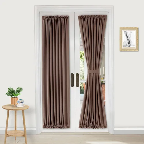 Vista 176 de DWCN Cortinas para Puertas Francesas – Cortinas opacas térmicas con bolsillo para barra para puertas con ventana de cristal, puertas de cocina