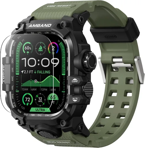 Vista 30 de amBand - Carcasa compatible con Apple Watch SE 3/SE 2/SE/6/5/4 de 1.732 pulgadas, M3 de 1.732 pulgadas, resistente correa táctica, protector