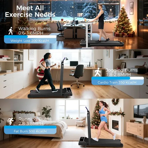Vista 8 de Walking Pad with Incline, 2.5HP Walking Pad Treadmill, 3 in 1 Portable Under Desk Treadmills for Home Small Space, Foldable Folding Home Treadmill