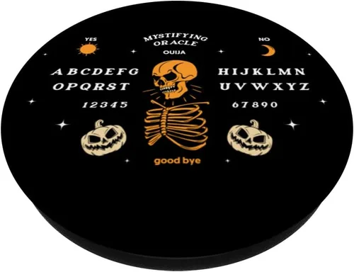 Vista 2 de Tablero de Ouija Esqueleto Oculto Horror Halloween Diseño Artístico PopSockets intercambiables PopGrip