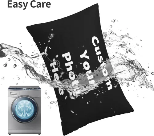 Vista 5 de Funda de almohada personalizada con nombre y imagen, texto, funda de almohada personalizada para dormitorio, sala de estar, oficina, sofá, 14 x 20