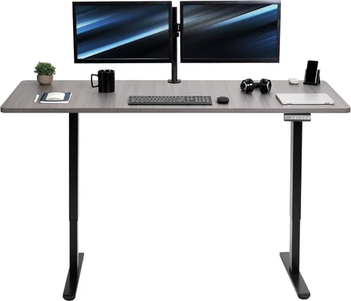 Vista 57 de VIVO DESK-KIT-E2B1B - Escritorio eléctrico de pie con motor doble, ajuste de altura de memoria, serie E2B, marco negro superior negro, DESK-KIT-E2B1B