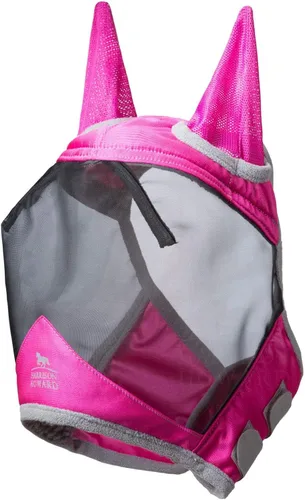 Vista 76 de Harrison Howard Máscara de mosca de caballo luminosa profesional estándar con orejas protección UV para caballo, azul y plateado, pequeño poni Azul