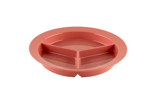 Vista 35 de G.E.T. CP-530-T Tan 9" 3-Compartment Plate, Break Resistant Dishwasher Safe Melamine Plastic, Supermel Collection (Pack of 12)