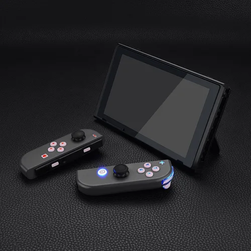 Vista 7 de eXtremeRate 7 Colors 9 Modes NS Joycon DFS LED Kit Multi-Colors Luminated Cherry Blossoms Pink Classical Symbols ABXY Trigger Face Buttons for