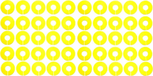 Vista 4 de Divisores de tamaño de estante en blanco redondos de plástico amarillo - Paquete múltiple (10)