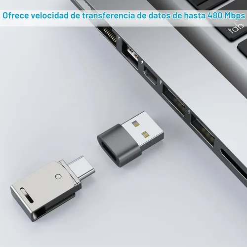 Vista 3 de Adaptador USB C hembra a USB macho (paquete de 8), adaptador de cable de carga tipo C a USB A para iPhone 11 12 13 14 15 Pro Max, Samsung Galaxy