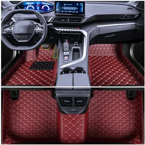 Vista 5 de Alfombrillas de cuero para automóvil Z4 Convertible E85 E86 2004-2008 2004-2008, tapete de cuero artificial, forro de piso impermeable completo Beige