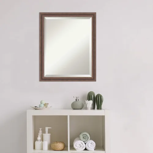 Vista 5 de Amanti Art Bathroom Mirror for Over Sink, Vanity Mirror, Wood Frame, Hangs Horizonally and Vertically, Bathroom Wall Decor, Beveled Edge